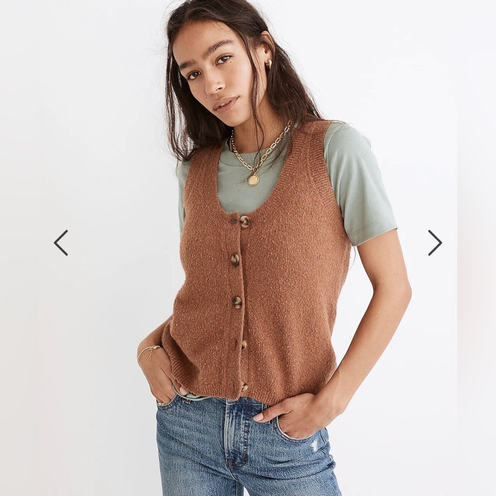 NWT Madewell Kneale Button-Front Sweater Vest